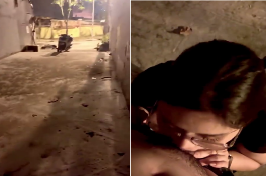 Dâm loạn quá trước khi về phải lẻn ngõ chịch nhau